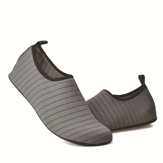 #36/37 Grey Quick-Dry Aqua Beach Water Shoes for Men and Women - Slip-On Lightweight Breathable Barefoot Swim Socks