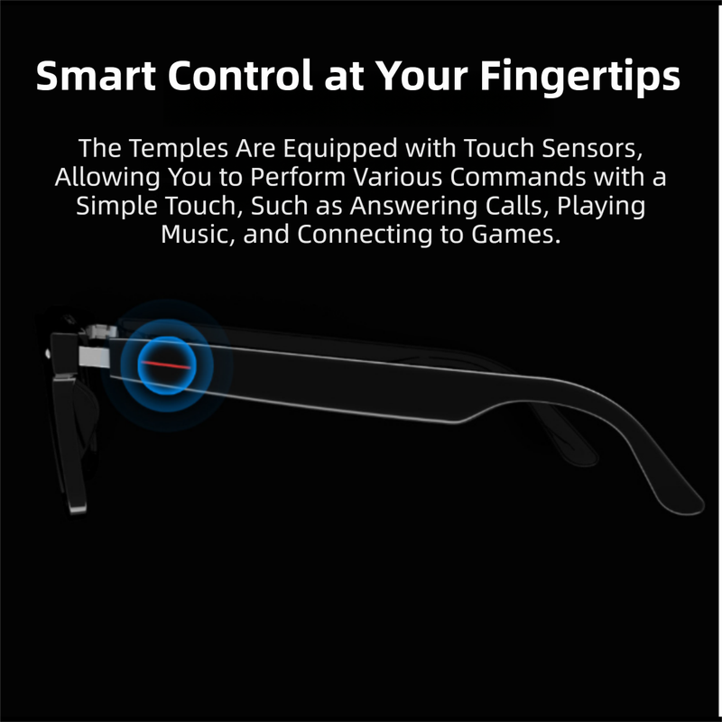 Black Ultra-Light AI Smart Sunglasses - Immersive Stereo Sound, Clear Noise Reduction, IPX Waterproof, Comfortable & Stylish - Image 6