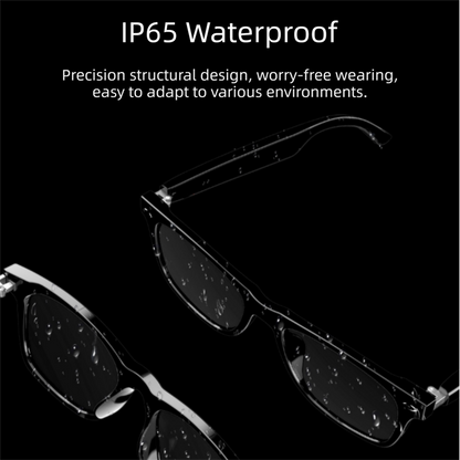 Black Ultra-Light AI Smart Sunglasses - Immersive Stereo Sound, Clear Noise Reduction, IPX Waterproof, Comfortable & Stylish - Image 7