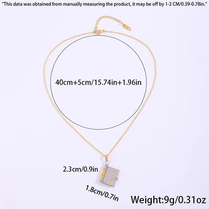 Gold Titanium Steel Fading-Resistant Envelope Locket Necklace - Openable Love Letter Pendant for Couples - Image 5