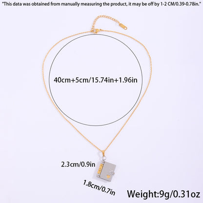 Gold-Sliver Titanium Steel Fading-Resistant Envelope Locket Necklace - Openable Love Letter Pendant for Couples - Image 5