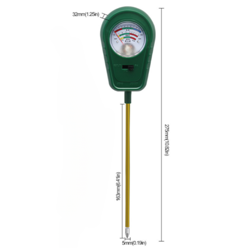 3-in-1 Mechanical Pointer Soil Meter - No Batteries Required, Measures Fertility, Moisture, and pH for Gardening - Image 4