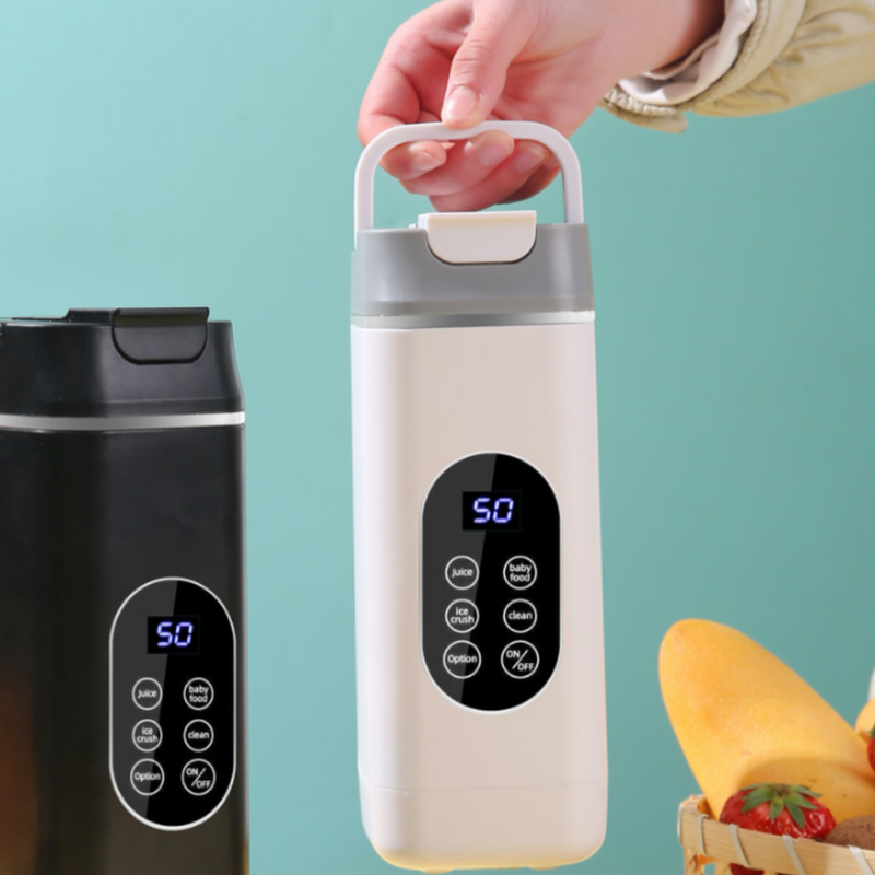 White Portable Wireless 420ML Blender Bottle (8.7x8.7x23.2CM) - 12-Blade Crushing Power, Self-Cleaning, USB Rechargeable for Juices & Smoothies - Image 6