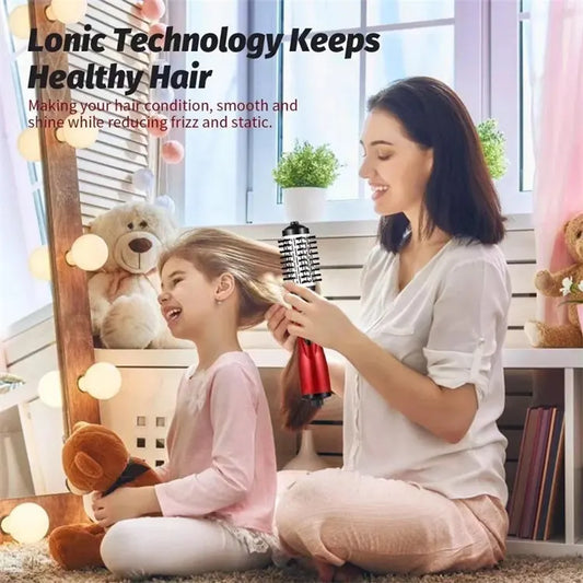 2-in-1 Gold Automatic Rotating Hot Air Styler(38/50mm Curling Barrel) - Multifunctional Hair Dryer Brush, Straightener & Curler with 3 Heat Settings and 360° Bi-directional Rotation - Image 3