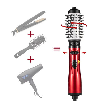 2-in-1 Gold Automatic Rotating Hot Air Styler(38/50mm Curling Barrel) - Multifunctional Hair Dryer Brush, Straightener & Curler with 3 Heat Settings and 360° Bi-directional Rotation - Image 7