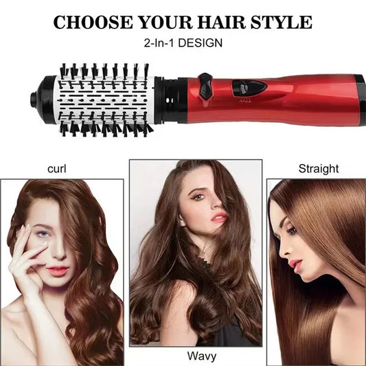 2-in-1 Grey-Purple Automatic Rotating Hot Air Styler(38/50mm Curling Barrel) - Multifunctional Hair Dryer Brush, Straightener & Curler with 3 Heat Settings and 360° Bi-directional Rotation - Image 2