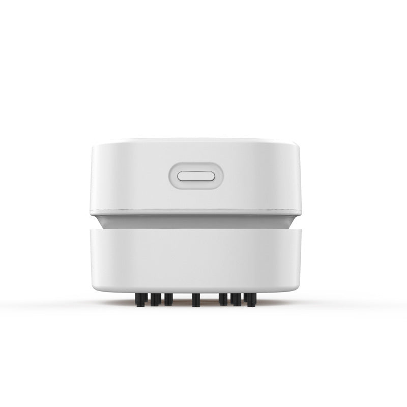 White Portable Handheld Cordless Mini Desktop Vacuum Cleaner - Powerful 10KPA Suction,  Efficient Dust & Debris Collection for Home, Office, and Student Use