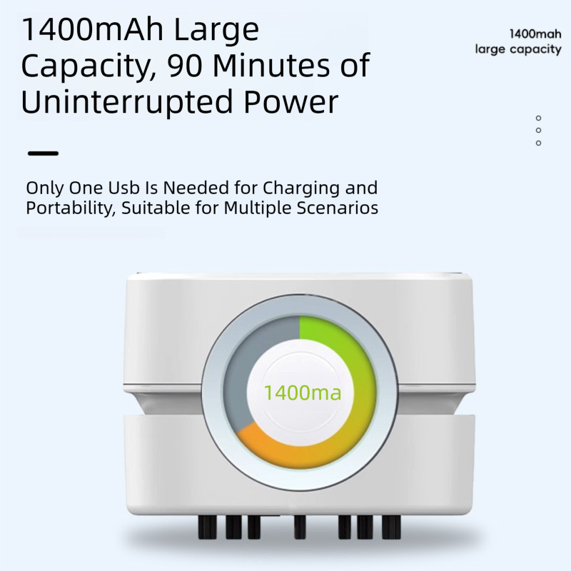 White Portable Handheld Cordless Mini Desktop Vacuum Cleaner - Powerful 10KPA Suction,  Efficient Dust & Debris Collection for Home, Office, and Student Use - Image 5