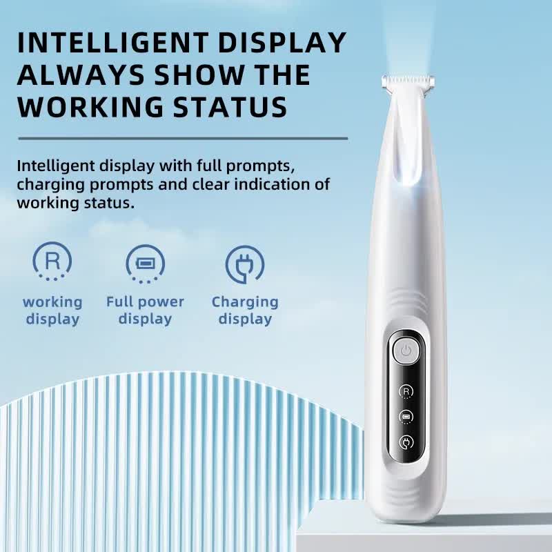 F6 Portable Pet Hair Detailed Trimmer(2 * 140mm Blades) - Cat & Dog Waterproof  Grooming Clipper with LED Light &  Display, Low-Noise Ceramic Blade - Image 4