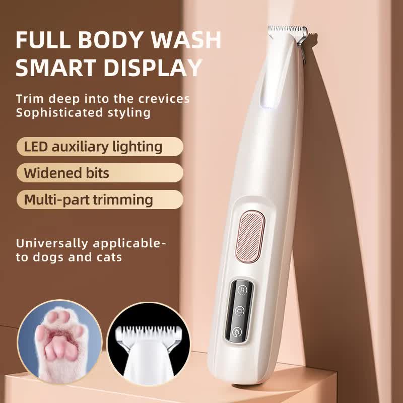 F5 Portable Pet Hair Detailed Trimmer(2 * 140mm Blades) - Cat & Dog Waterproof  Grooming Clipper with LED Light &  Display, Low-Noise Ceramic Blade - Image 2