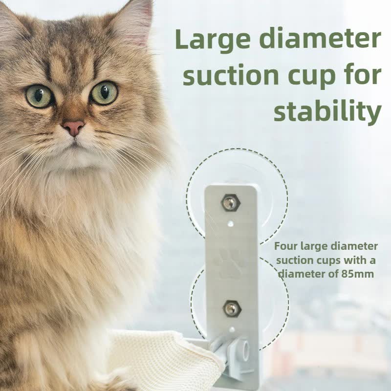 Foldable Window Faux Rabbit Fur Cat Perch(52 x 30 cm) - Warm Soft Plush Hammock with Strong 85mm Dual Suction Cups for Indoor Pets - Image 3