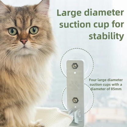 Foldable Window Faux Rabbit Fur Cat Perch(52 x 30 cm) - Warm Soft Plush Hammock with Strong 85mm Dual Suction Cups for Indoor Pets - Image 3