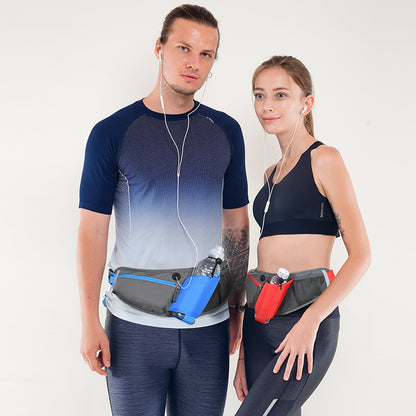 Blue Adjustable Large Capacity Outdoor Sports Running Waist Pack(Waistline 70-160CM) - Multifunctional Marathon Pouch With Water Bottle Holder & Headphone Exit - Image 4