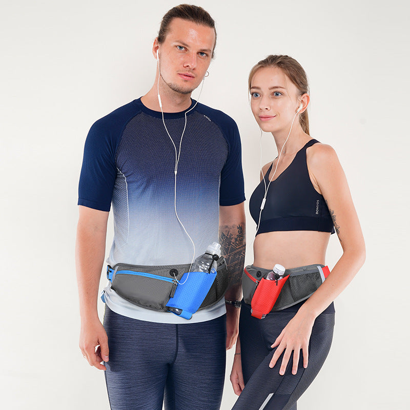 Black Adjustable Large Capacity Outdoor Sports Running Waist Pack(Waistline 70-160CM) - Multifunctional Marathon Pouch With Water Bottle Holder & Headphone Exit - Image 4