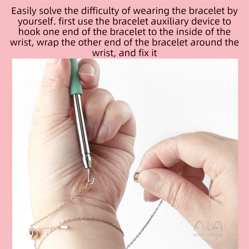 2-Pack Blue Jewelry Fastener Helper Tool - Quick Bracelet & Fine Chain Wearer Aid With Telescopic Titanium Steel Hook - Image 5