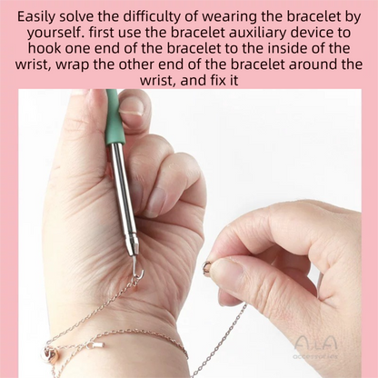 2-Pack Blue Jewelry Fastener Helper Tool - Quick Bracelet & Fine Chain Wearer Aid With Telescopic Titanium Steel Hook - Image 5
