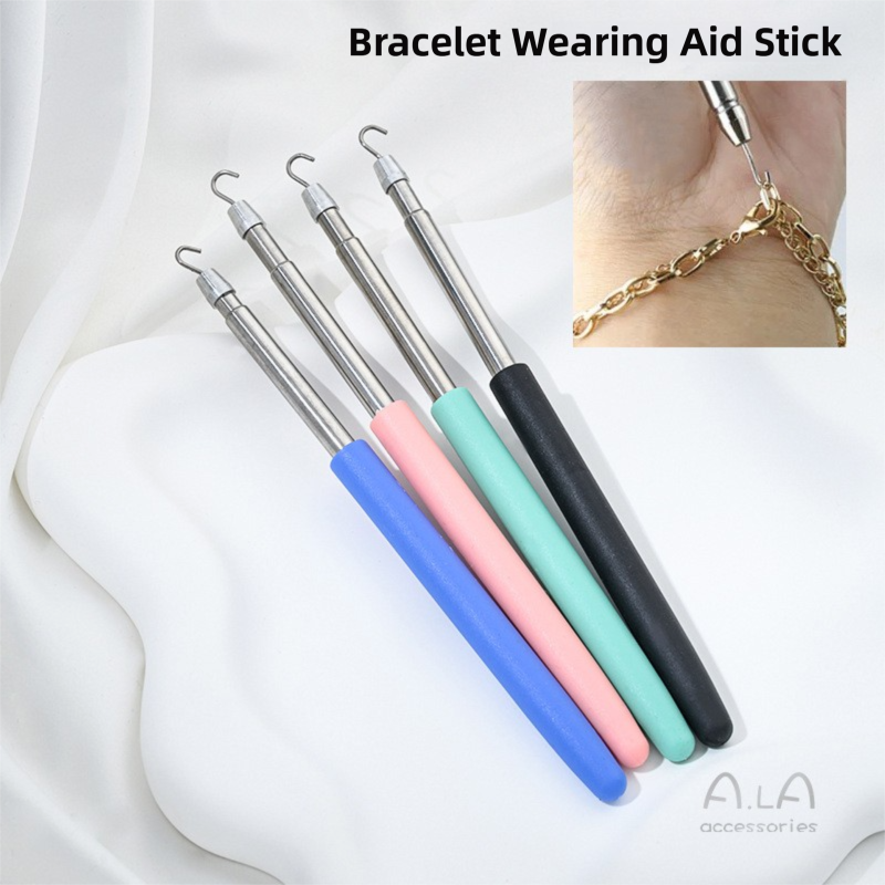 2-Pack Black Jewelry Fastener Helper Tool - Quick Bracelet & Fine Chain Wearer Aid With Telescopic Titanium Steel Hook - Image 2