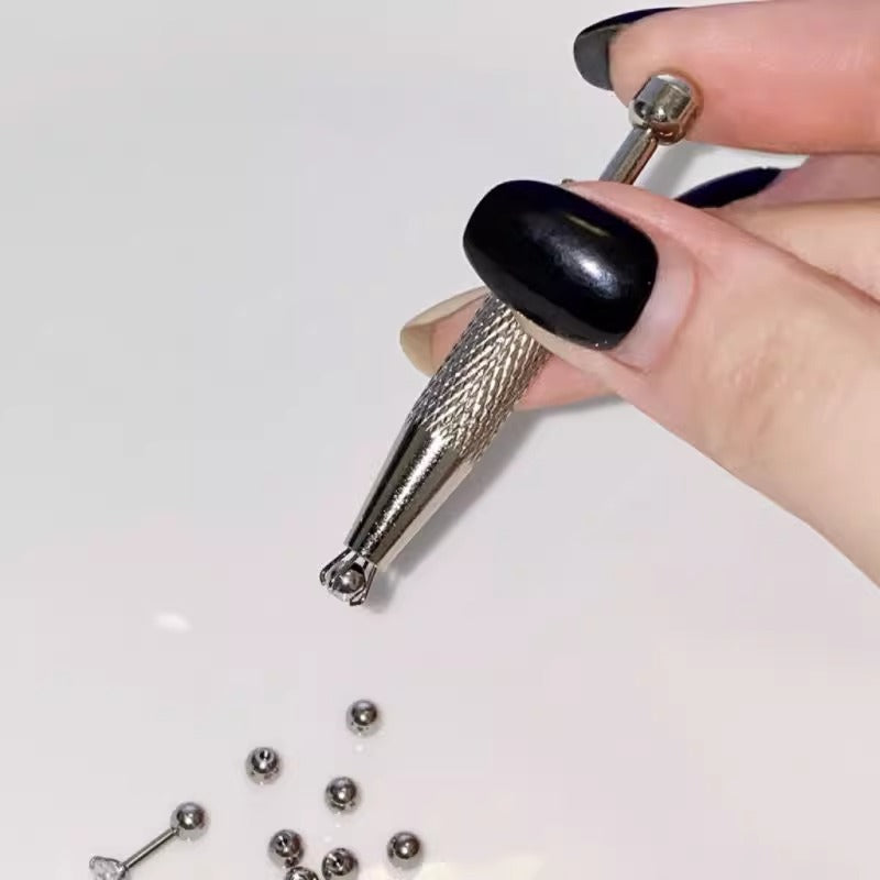 Stainless Steel Earring Wearer Helper - 4-Prong Grabber Tool , Ear Stud Threaded Ball Fixed Aid (6CM) - Image 2