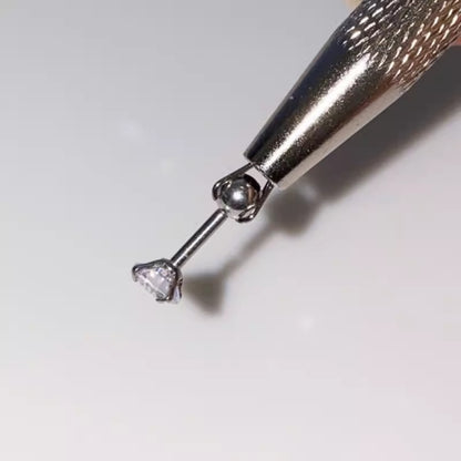 Stainless Steel Earring Wearer Helper - 4-Prong Grabber Tool , Ear Stud Threaded Ball Fixed Aid (6CM) - Image 3