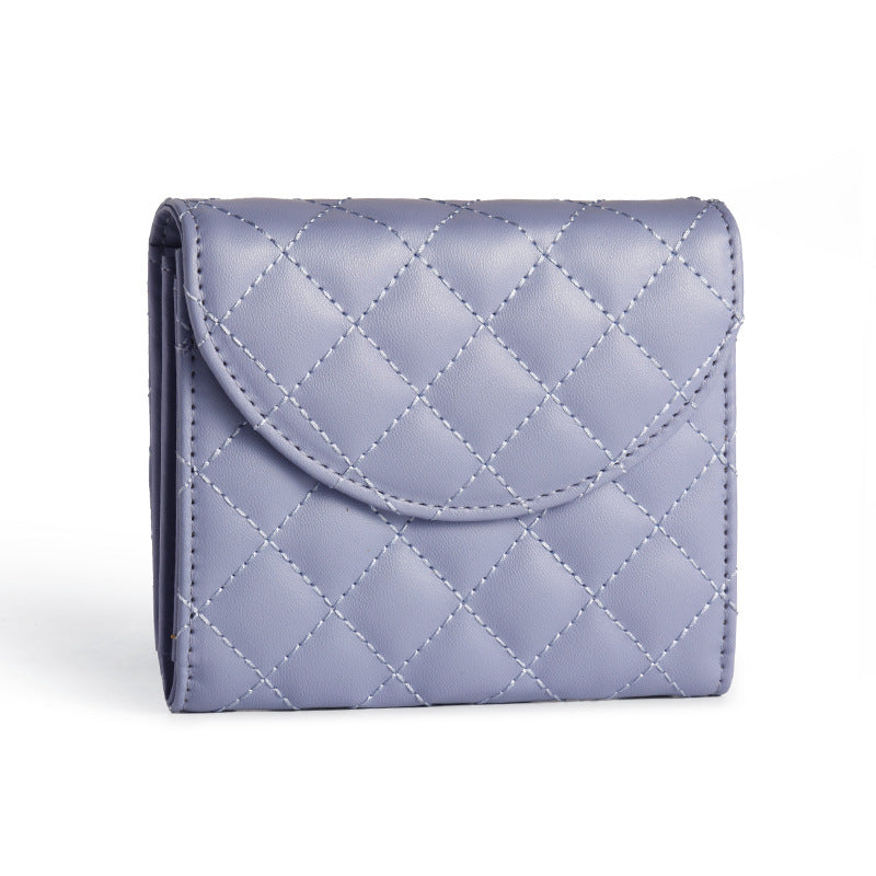 3-Pack Soft PU Rhombus Pattern Quilted Lipstick & Card Holder - Portable & Durable Cosmetic Pouch / Coin Purse (Pink & Purple & Black Large Rhombus Pattern Set) - Image 2