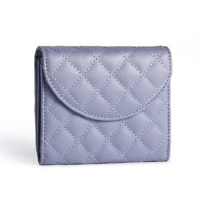 3-Pack Soft PU Rhombus Pattern Quilted Lipstick & Card Holder - Portable & Durable Cosmetic Pouch / Coin Purse (Pink & Purple & Black Large Rhombus Pattern Set) - Image 2