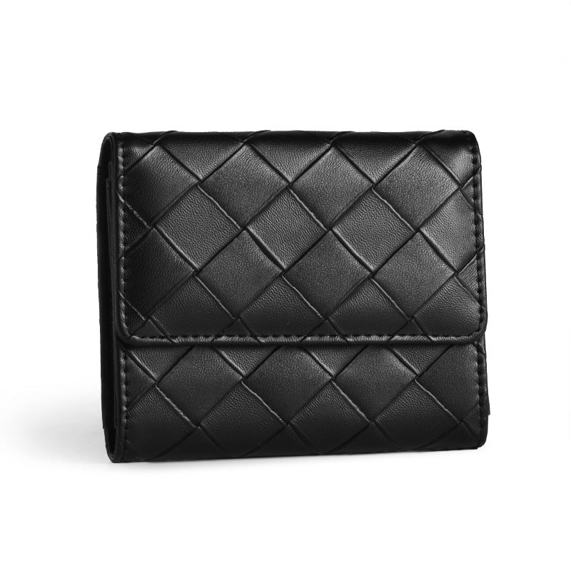 3-Pack Soft PU Rhombus Pattern Quilted Lipstick & Card Holder - Portable & Durable Cosmetic Pouch / Coin Purse (Pink & Purple & Black Large Rhombus Pattern Set) - Image 3