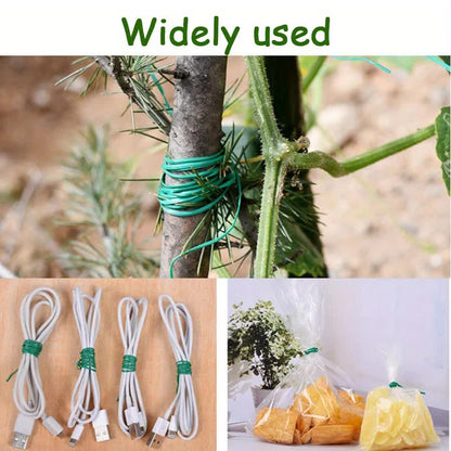 4-Rolls 100M Multifunctional Plastic Steel Twist Tie with Cutter - Sturdy Reusable Plant Support & Climbing Vine Tie - Image 2