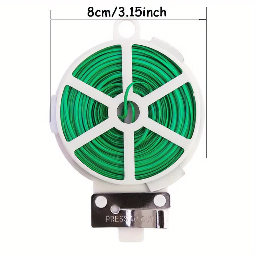 4-Rolls 100M Multifunctional Plastic Steel Twist Tie with Cutter - Sturdy Reusable Plant Support & Climbing Vine Tie - Image 4
