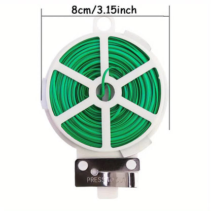 4-Rolls 100M Multifunctional Plastic Steel Twist Tie with Cutter - Sturdy Reusable Plant Support & Climbing Vine Tie - Image 4