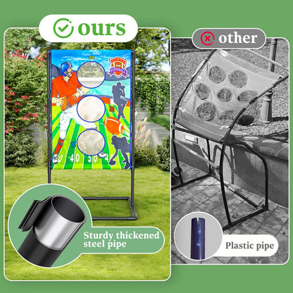 Outdoor/Indoor Portable Rugby Toss Game Set - Football Target Frame &  Rugby Toss Activity Toy, Durable & Easy Assembly Sports Equipment - Image 3