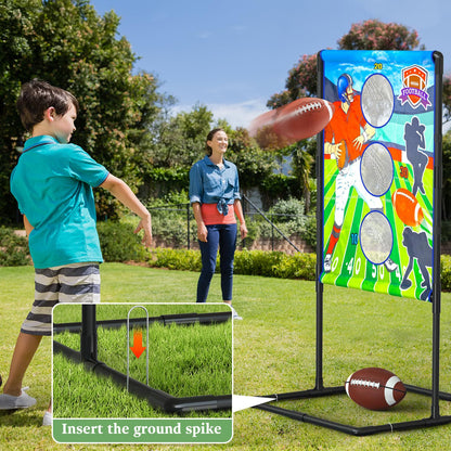 Outdoor/Indoor Portable Rugby Toss Game Set - Football Target Frame &  Rugby Toss Activity Toy, Durable & Easy Assembly Sports Equipment - Image 4