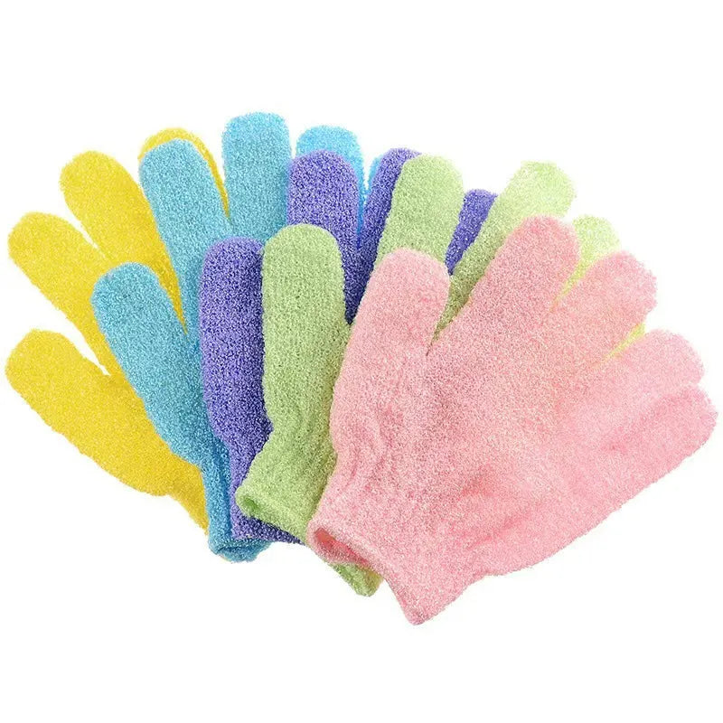 5-Pack Exfoliating Bath Mitts Set - Double-Sided & Gentle Scrubbing Gloves for Deep Skin Cleansing, Elastic Nylon Wristband