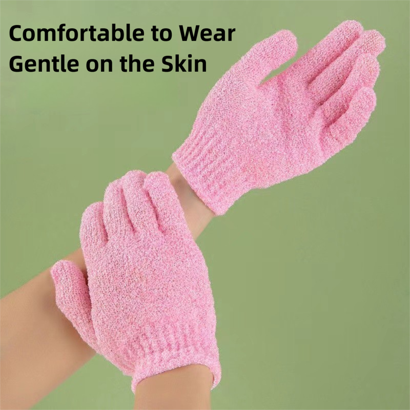 5-Pack Exfoliating Bath Mitts Set - Double-Sided & Gentle Scrubbing Gloves for Deep Skin Cleansing, Elastic Nylon Wristband - Image 2