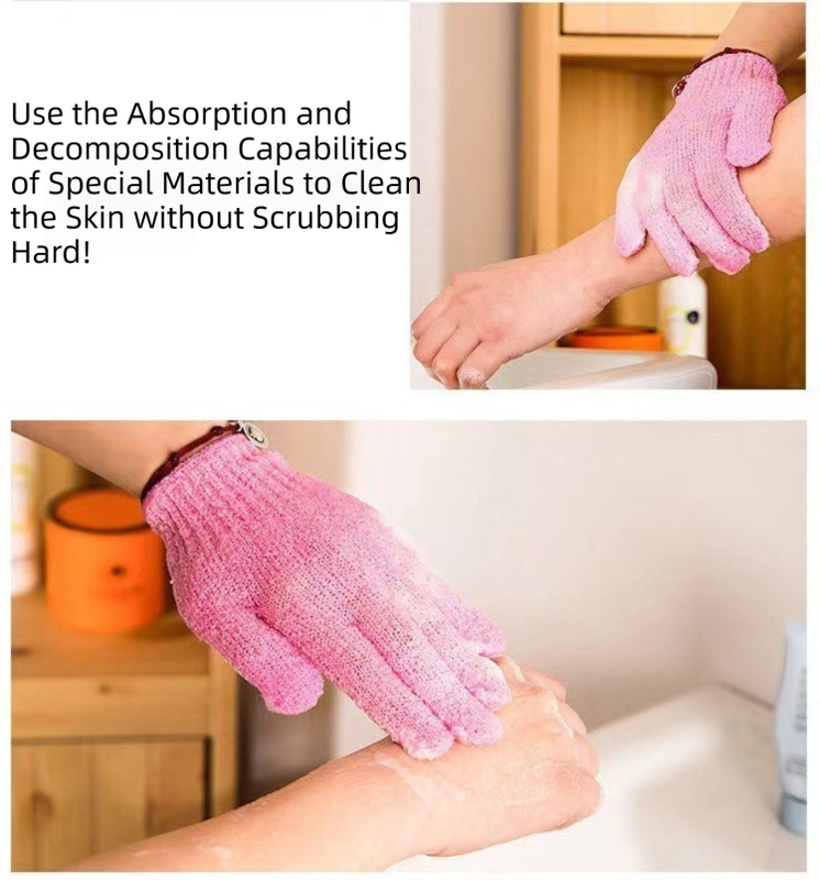 5-Pack Exfoliating Bath Mitts Set - Double-Sided & Gentle Scrubbing Gloves for Deep Skin Cleansing, Elastic Nylon Wristband - Image 3