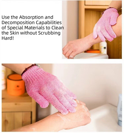 5-Pack Exfoliating Bath Mitts Set - Double-Sided & Gentle Scrubbing Gloves for Deep Skin Cleansing, Elastic Nylon Wristband - Image 3