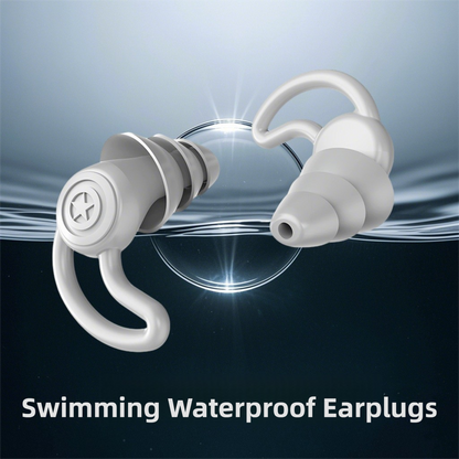 2-Pairs Black Noise Reduction Silicone Ear Plugs for Swimming, Sleep, and Study - Waterproof Reusable Sound Blocking Earplugs - Image 2