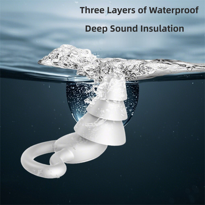 2-Pairs Black Noise Reduction Silicone Ear Plugs for Swimming, Sleep, and Study - Waterproof Reusable Sound Blocking Earplugs - Image 3
