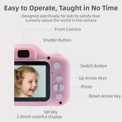 X2 Pink HD Dual Lens Kids Cat Digital Camera - Multi-Functions With 20MP Interpolation, Photo & Multiple Filters, 1080P Video and Game - Image 6