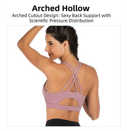 S Size Purple Elegant Sexy Criss-Cross Back Sports Bra for Women - High Support & Anti-Shock, Wire-Free Yoga Crop Top with X-Shape Fine Strap - Image 3