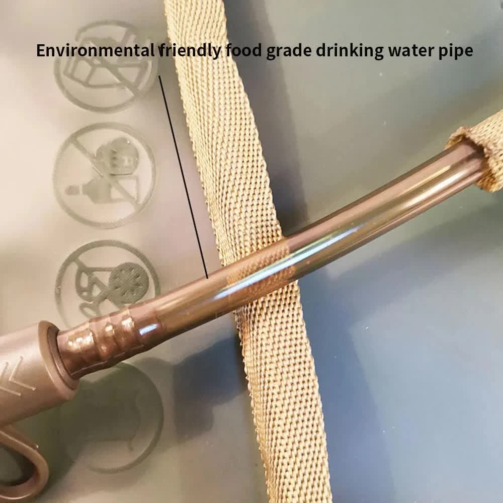 Outdoor Grey 2L Hydration Bladder for Running & Cycling - Eco-Friendly PEVA Material Water Reservoir Pack Insert with Bite Valve & 93CM Water Pipe - Image 4