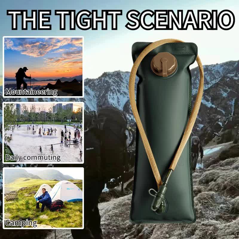 Outdoor Green 2.5L Hydration Bladder for Running & Cycling - Eco-Friendly PEVA Material Water Reservoir Pack Insert with Bite Valve & 93CM Water Pipe - Image 2