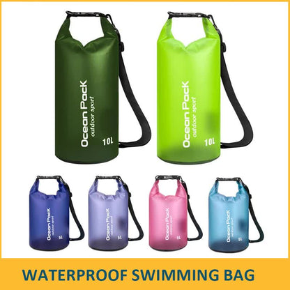 Black 20L PVC Waterproof Swimming Bag Bonus with Waterproof Phone Pouch - Roll-Top Floating Dry Gear Bags for Beach, Kayaking & Outdoor Sports - Image 3