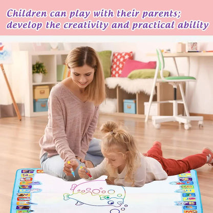 80x60CM World Map Theme Magic Water Doodle Mat - Educational Aqua Canvas, Deluxe 10-Piece Set - Image 3