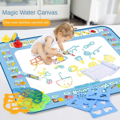 80x60CM Dinosaur World Water Doodle Mat - Mess-Free Prehistoric Educational Aqua Toy, Deluxe 10-Piece Set - Image 2