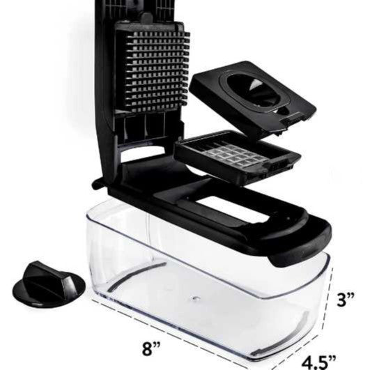 18-Piece Black Multi-Function Vegetable Chopper & Slicer Set - Rotary Grater with 5 Muti-Style Stainless Steel Blades for Home Kitchen - Image 6