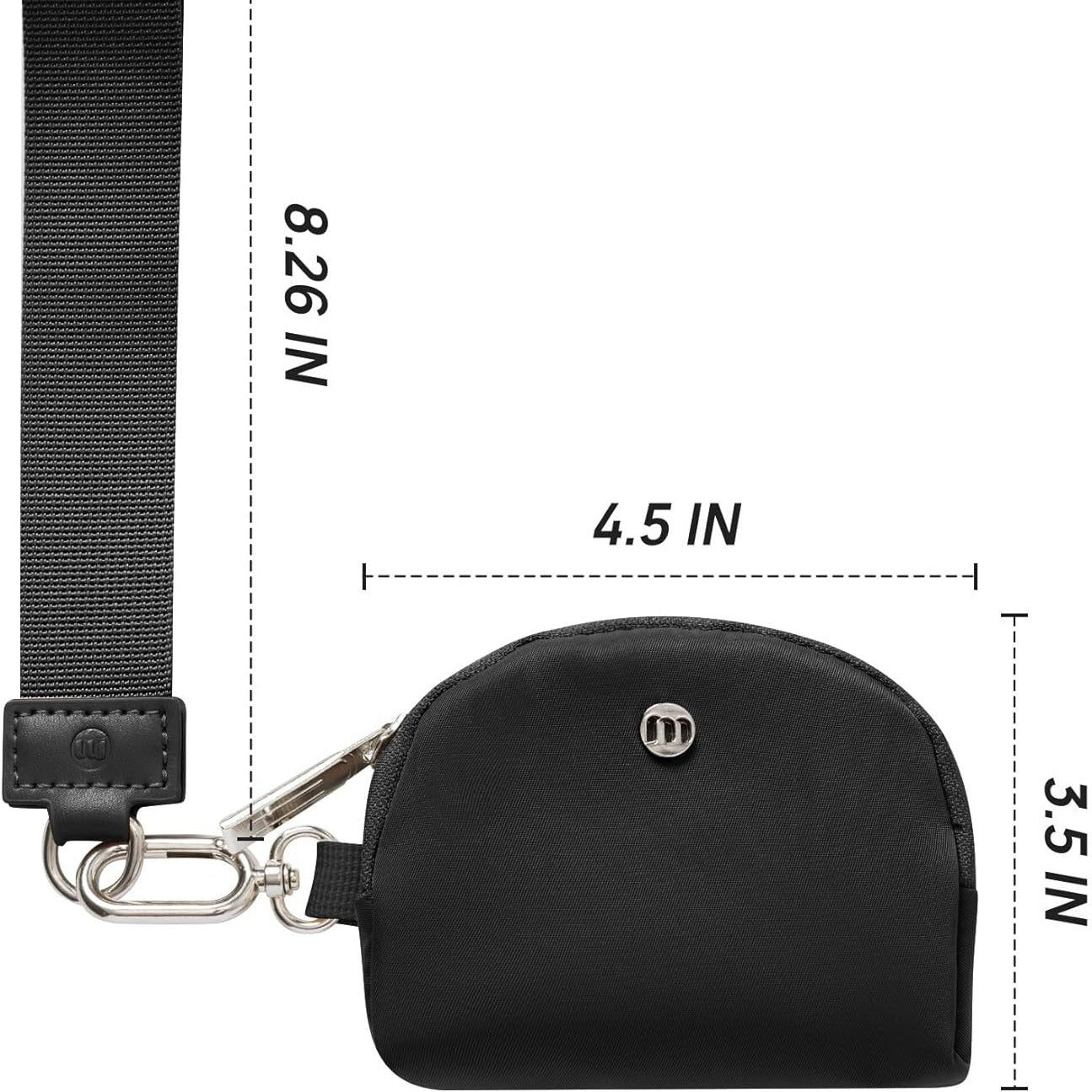 Black Grey Women's Ultralight Fashion Nylon Wristlet Pouch Set - Portable Mini Coin Purse & Key Holder Wallet - Image 4