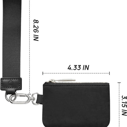 Pink Beige Women's Ultralight Fashion Nylon Wristlet Pouch Set - Portable Mini Coin Purse & Key Holder Wallet - Image 5