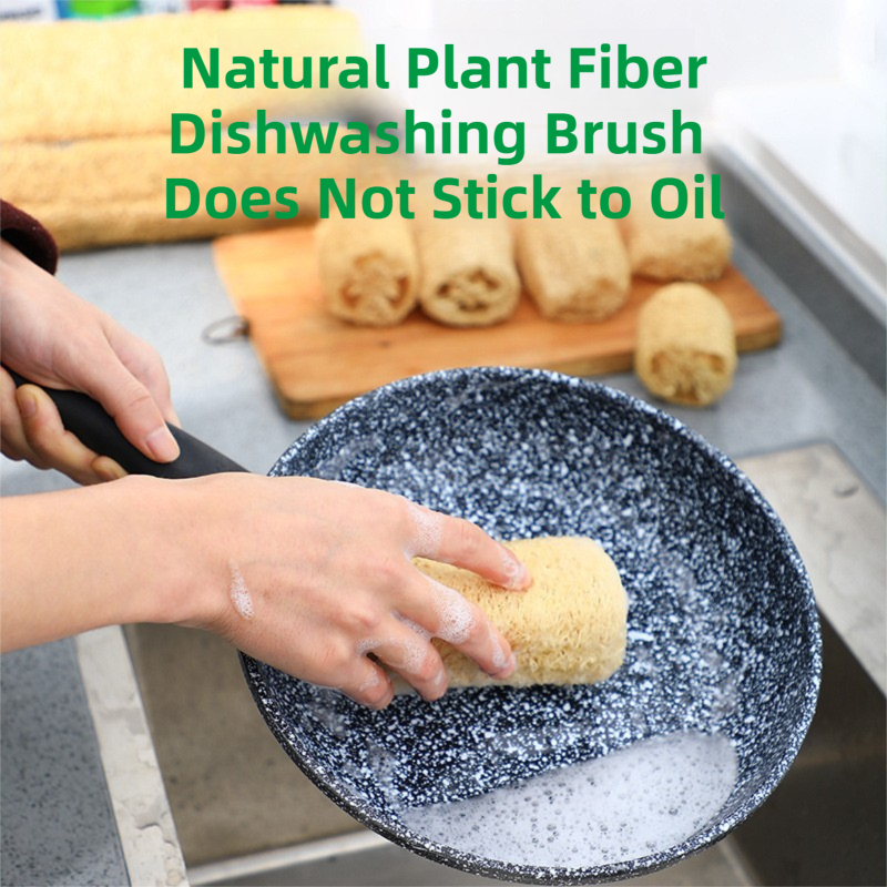 4-Pack Natural Loofah Sponge Scrubber (Oval Compressed Slice: 13x8CM) - Eco-Friendly Dual Use for Kitchen & Body - Image 2