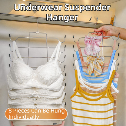 Foldable Vertical Layered Bra and Lingerie Organiser Hanger(8 Tier: 50.5X30.5cm) - Stainless Steel Space Saver for Underwear, Bras, and Tank Tops - Image 2