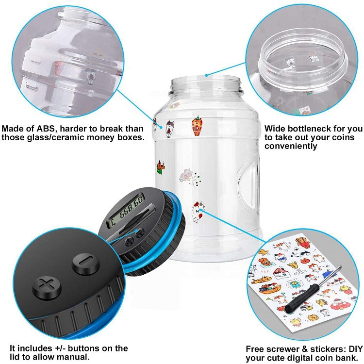 Digital Counting Money Box with Lock - AUD Australian Coin Compatible Piggy Bank for Kids & Adults (7.95x4.45in) - Image 2
